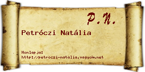 Petróczi Natália névjegykártya